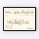 Vintage Map of South Manchester, CT Business Section 1929