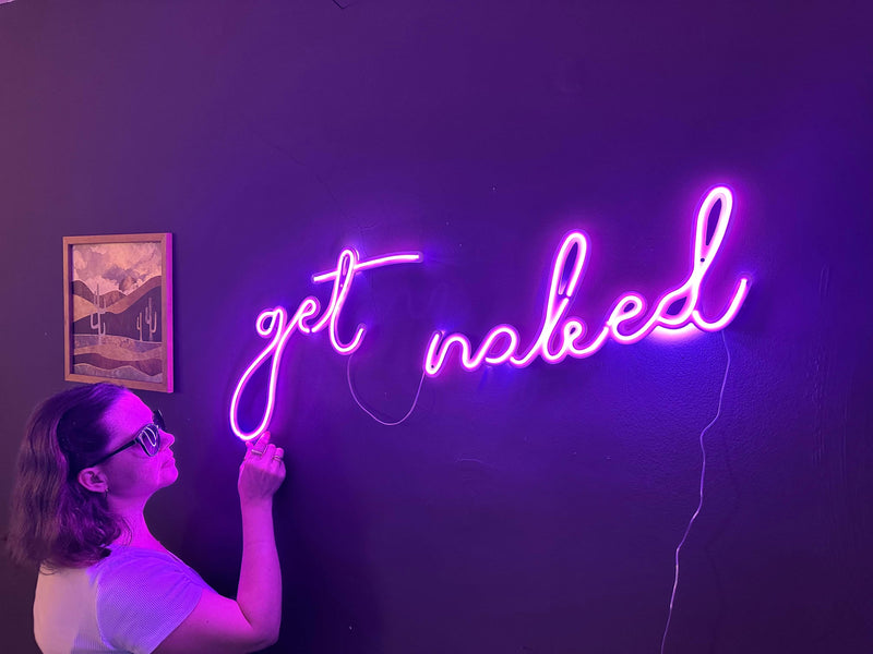 Get Naked Neon Metal Sign