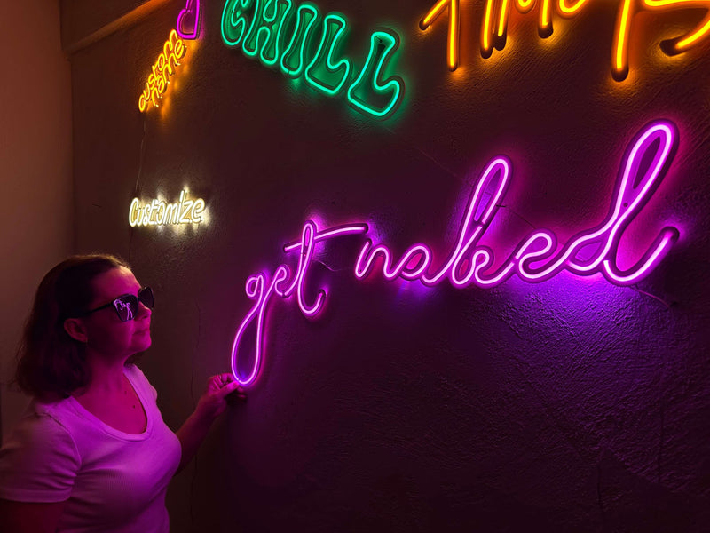 Get Naked Neon Metal Sign