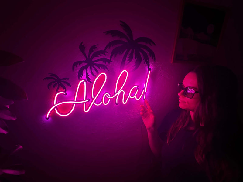Aloha Neon Metal Sign