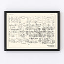 Vintage Map of Springfield, OH Business Section 1929