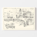 Vintage Map of Stamford, CT Business Section 1929