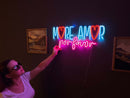More Amor Por Favor Neon Metal Sign