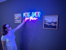 More Amor Por Favor Neon Metal Sign