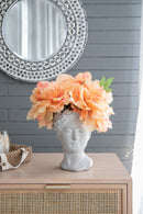 Greek Style Cement Head Planter Indoor Outdoor Home Garden Decor - Gray by HouseOfZazla