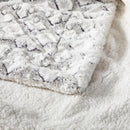 DaDa Bedding Luxury Dreamy Milky White & Purple Sherpa Backside Faux Fur Throw Blanket (M3395)