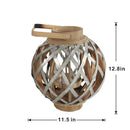 Decorative Lantern With Handle, Wooden Lantern For Indoor Outdoor, Home Garden, Wedding - Silver by HouseOfZazla