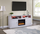 Terra - TV Stand Console With Fireplace - White Walnut by Unique Piece Furniture