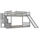 Bunk Bed With Convertible Slide And Stairway by HouseOfZazla