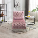 Chaise Lounge Indoor, Button Tufted Upholstered Chaise Lounge Chair With Pillow by HouseOfZazla