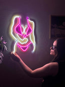 Bikini Girl Neon Metal Sign