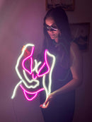 Bikini Girl Neon Metal Sign