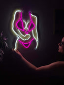 Bikini Girl Neon Metal Sign