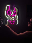 Bikini Girl Neon Metal Sign