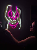 Bikini Girl Neon Metal Sign