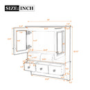 Modern Bathroom Mirror Cabinet With Drawers, Organizer Hooks, And High-Definition Mirrors