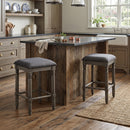 Arnhem Wood Upholstered Swivel Counter Height Stool, Set of 2