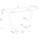 Lana - Satin Glass Top Base Console Table - Silver