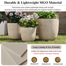 U_Style Lightweight Matte Textured MGO Flower Pot Set of 3