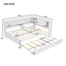 Daybed With Storage Shelves, LED, USB, And Trundle by HouseOfZazla