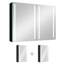 40x30 Inch LED Bathroom Medicine Cabinet Surface Mount Double Door Lighted Medicine Cabinet, Medicine Cabinets for Bathroom with Mirror Defogging, Dimmer Black