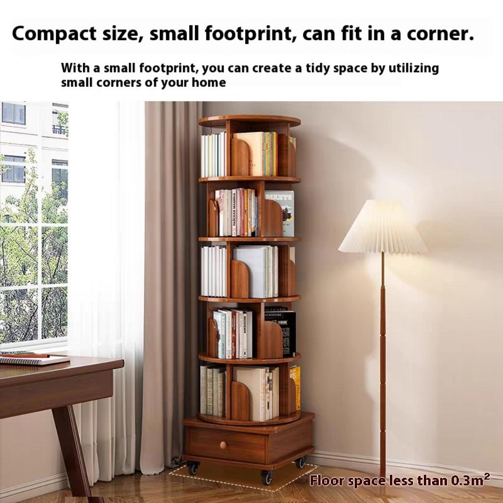 Upgraded Rotating Bookshelf - 360 Display Corner Bookcase, photo 2 of 10