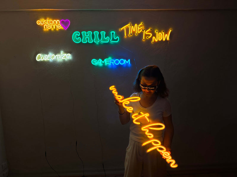 Make it Happen Neon Metal Sign
