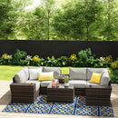 Wicker Outdoor Sectional With Weather Resistant Cushions And Table by Unique Piece Furniture