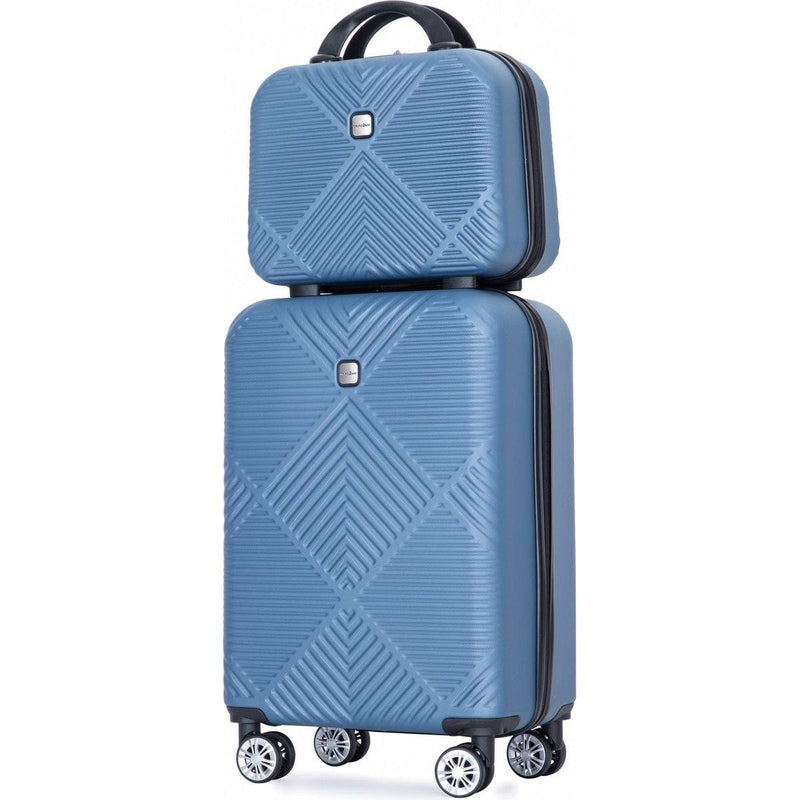 2Piece Luggage Sets ABS Lightweight Suitcase, Spinner Wheels, (20/14) BLUE