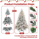 4ft Pre-Lit Flocked Artificial Christmas Tree
