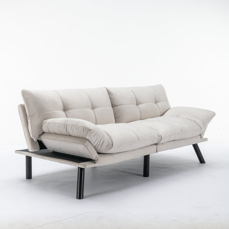 Cream Convertible Folding Modern sofa Bed