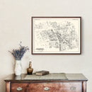 Vintage Map of Waterbury, CT Business Section 1929