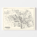 Vintage Map of Waterbury, CT Business Section 1929