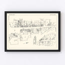 Vintage Map of Westfield, MA Business Section 1929