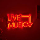 Live Music Neon Metal Sign