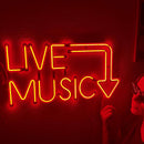 Live Music Neon Metal Sign