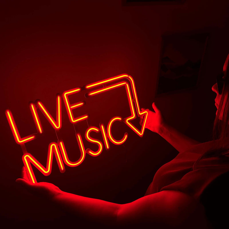 Live Music Neon Metal Sign