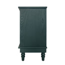 Hollow Carved 3 Drawer Dresser With Metal Handles, Storage Chest For Living Room Or Bedroom - Blackish Green by HouseOfZazla