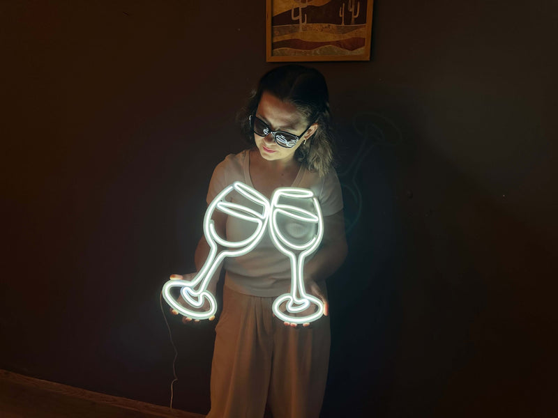 Cheers Neon Metal Sign