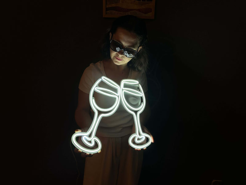 Cheers Neon Metal Sign