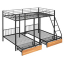 Triple Bunk Bed With Drawers And Guardrails by HouseOfZazla