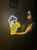 Beer Neon Metal Sign