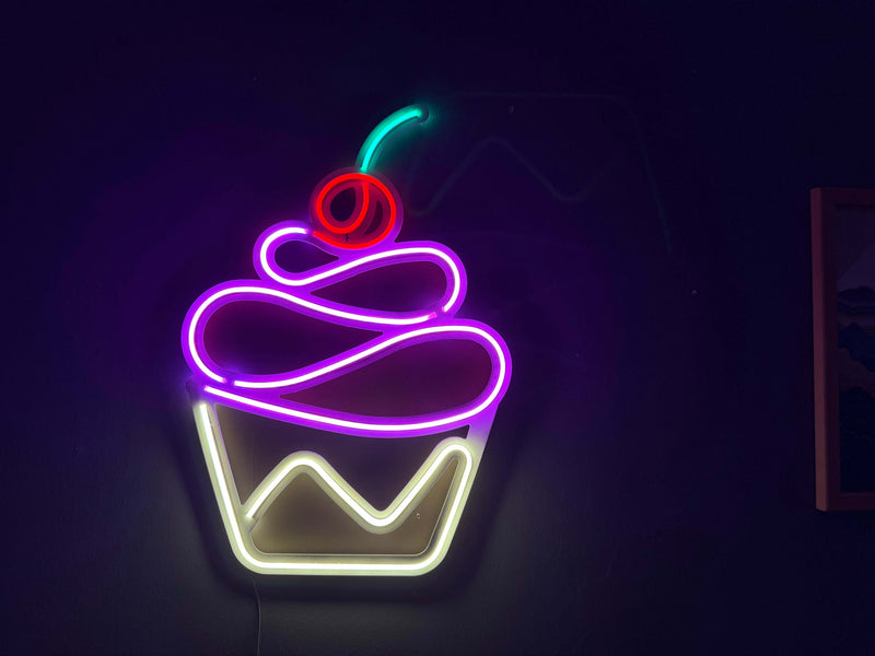 Cupcake Neon Metal Sign