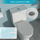 1 Piece Toilet & Dual Flush, Soft Closing Seat - White by HouseOfZazla