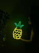 Pineapple Neon Metal Sign