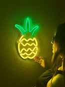 Pineapple Neon Metal Sign