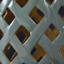 Outsunny 13' x 18' Ceramic Garden Stool with Woven Lattice Design & Glazed Finish by HouseOfZazla