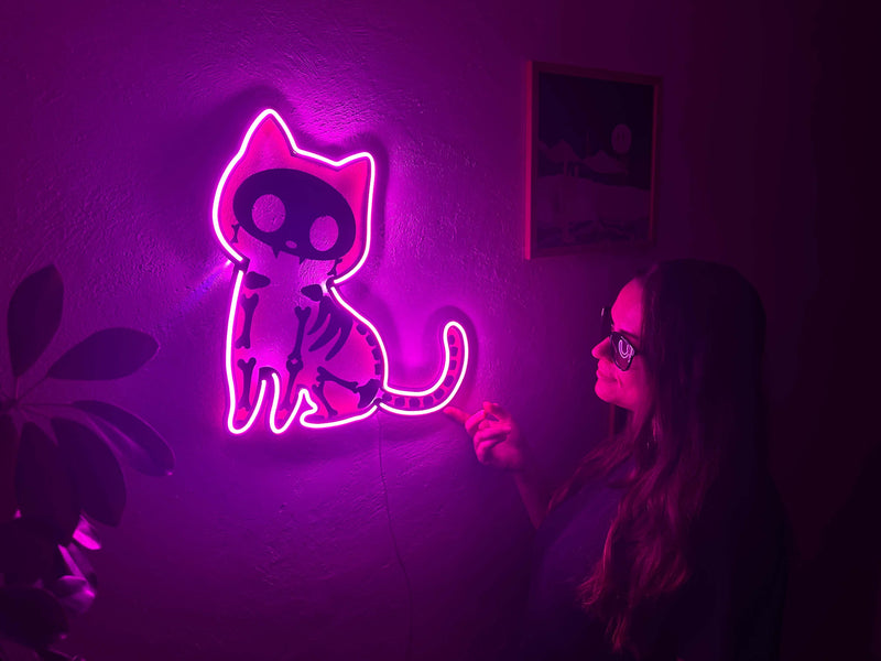 Cat X Ray Neon Metal Sign