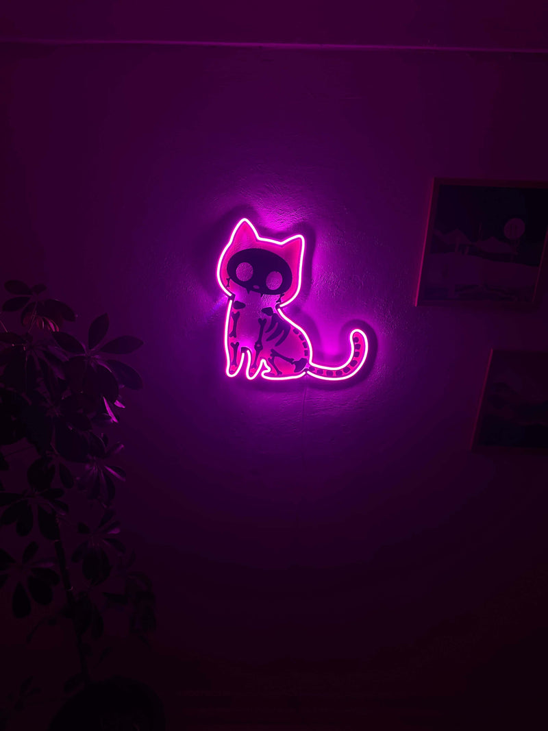 Cat X Ray Neon Metal Sign