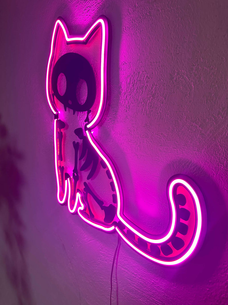 Cat X Ray Neon Metal Sign